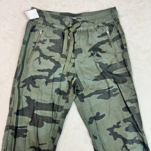 TNA Aritzia Alix Jogger Pants Green Camouflage Cotton-twill Women's Size S - Picture 4 of 11